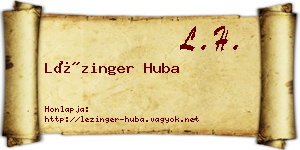 Lézinger Huba névjegykártya